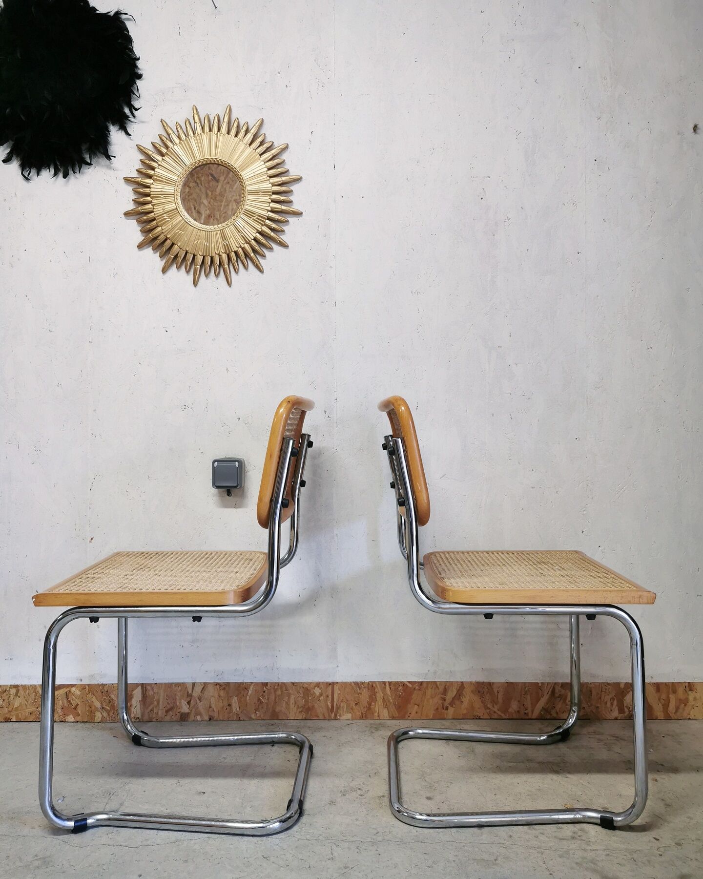 Pair of chairs Marcel Breuer model Cesca B32
