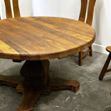 Rare majestic Depuydt brutalist oak dining set/chairs/table– Belgium, 1970s