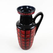 Vase en céramique Fat Lava avec texture en relief, poterie ouest-allemande, années 1970.