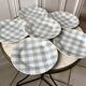 Set of 6 flat plates digoin sarreguemines model "scottish" sky blue 40s-50s