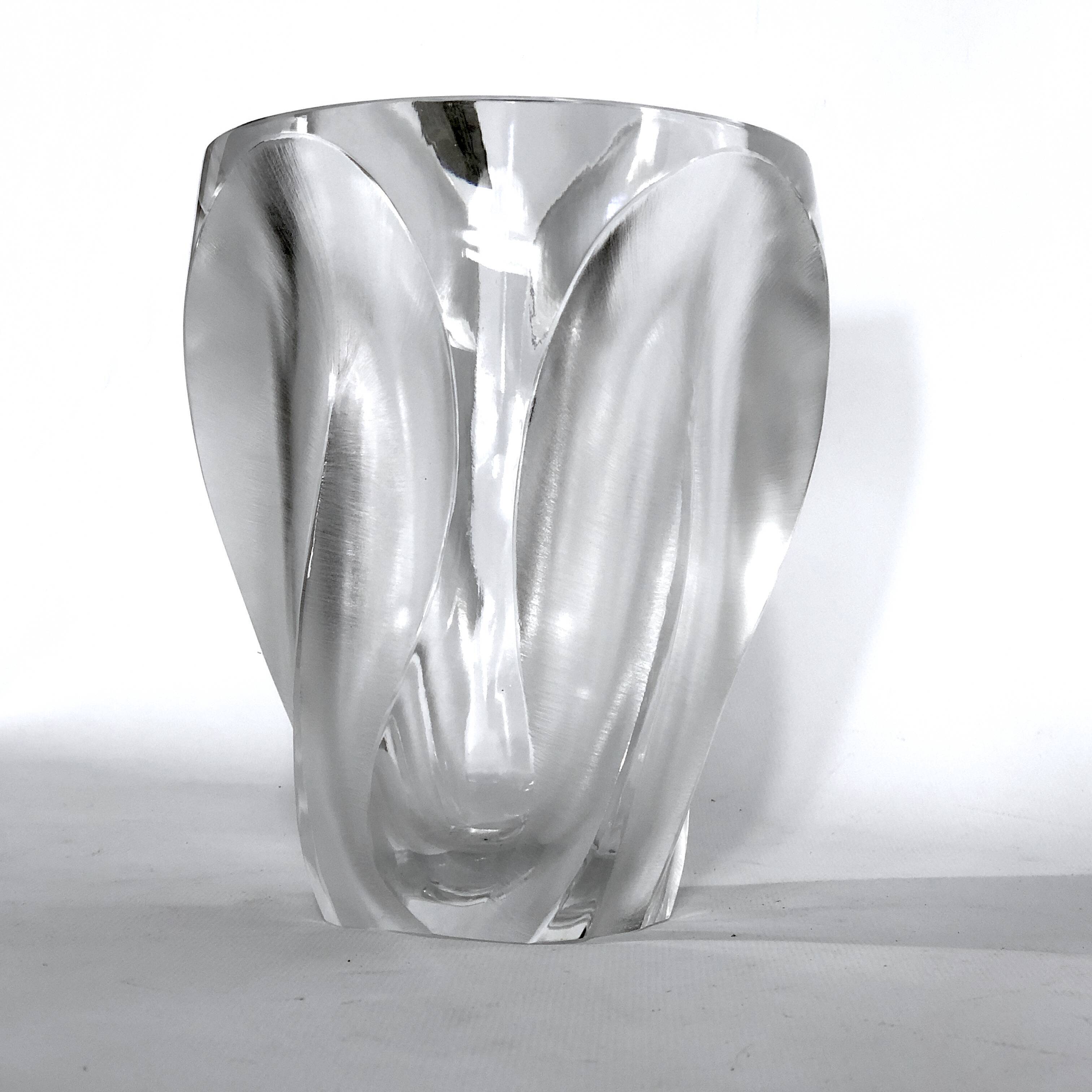Lalique, Polished and Frosted Crystal Glass model Ingrid from 60s