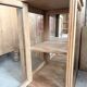 Pair of small Art Deco display cabinets in oak (renovated)