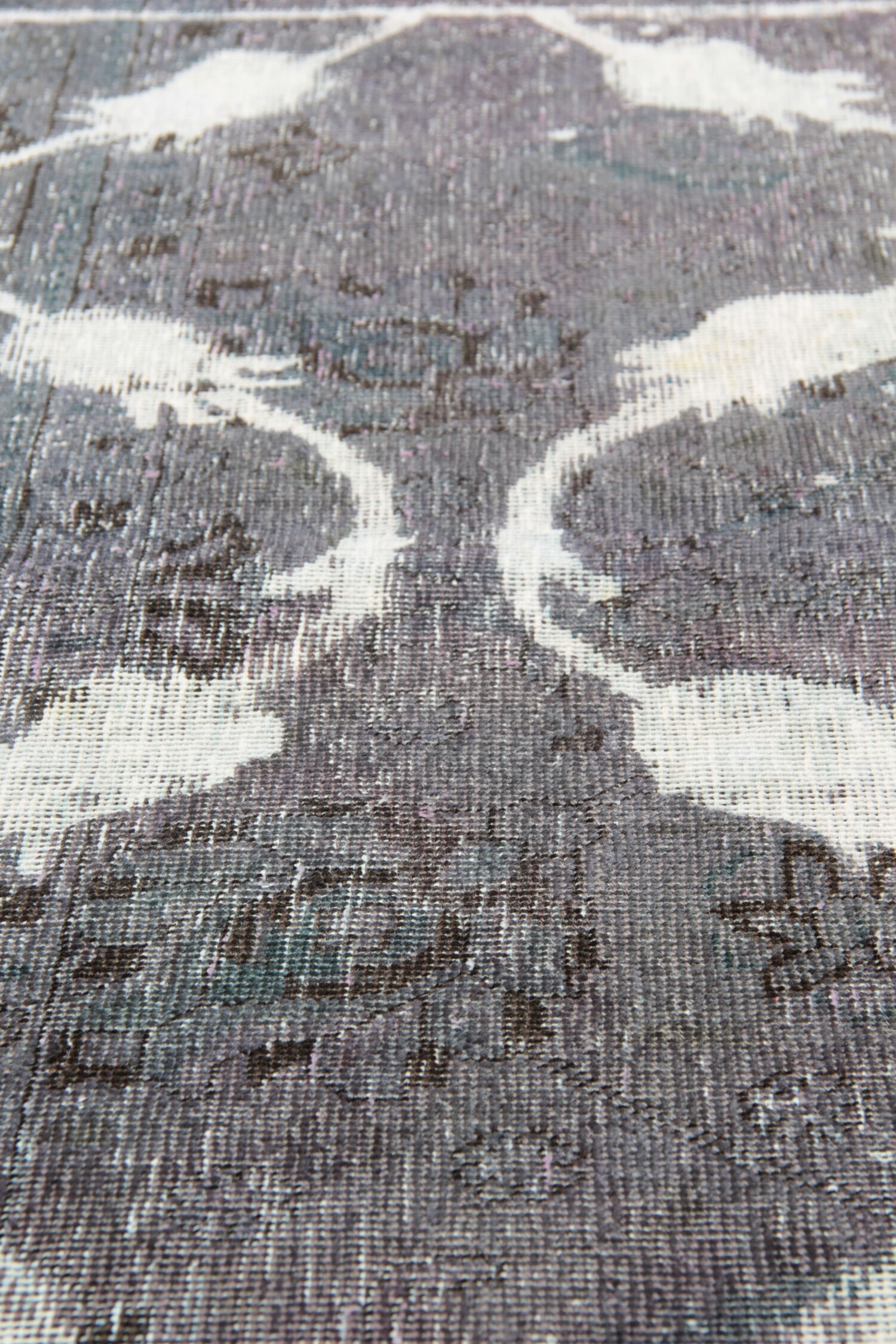 Vintage persian rug handwoven overdyed wool living area rug