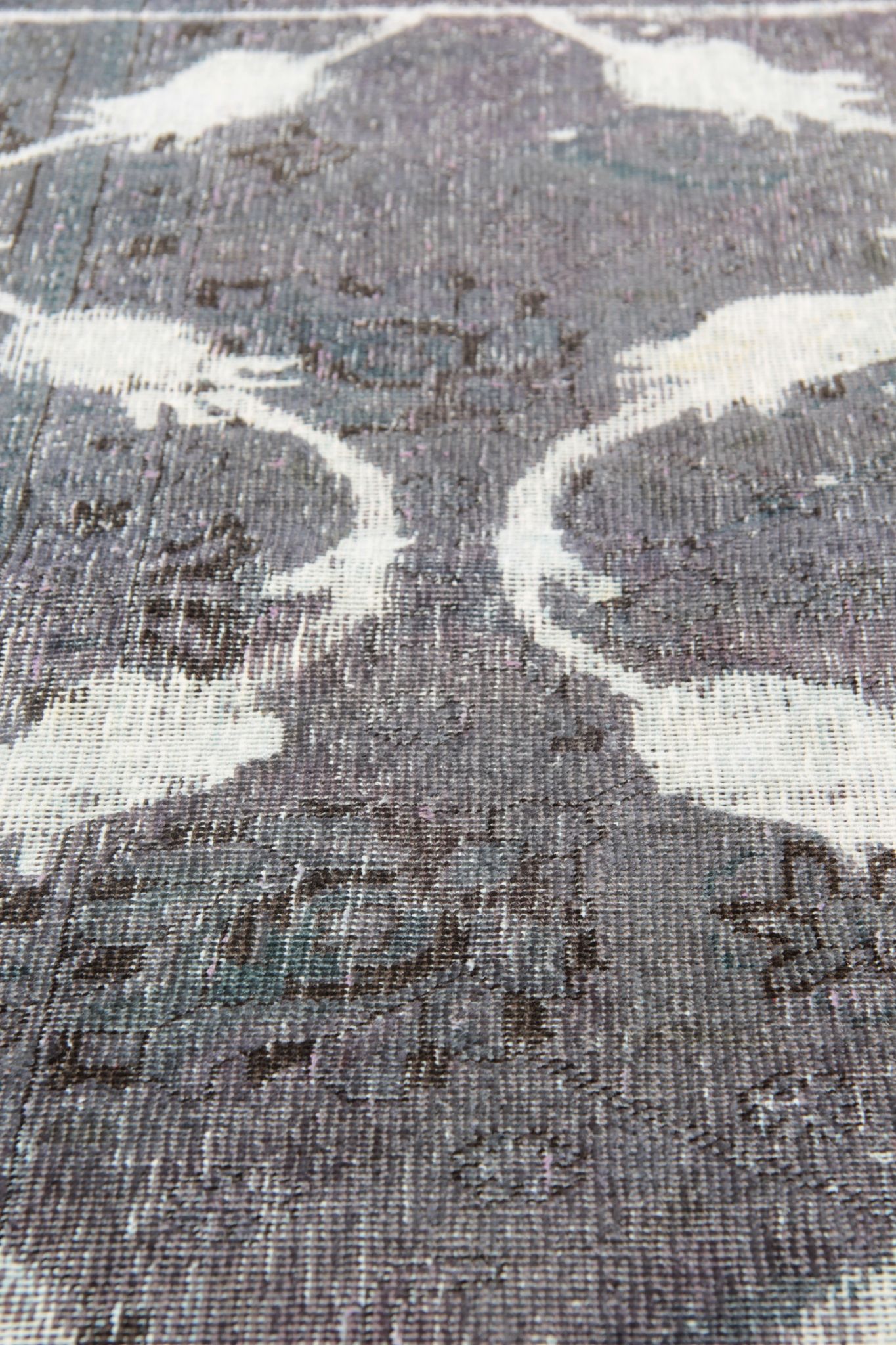 Vintage persian rug handwoven overdyed wool living area rug