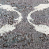 Vintage persian rug handwoven overdyed wool living area rug