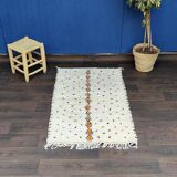 Berber carpet orange and black pea patterns 85 X 140 cm