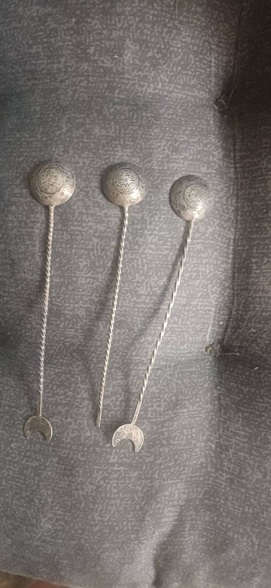 3 silver coffee spoons in Ottoman style*