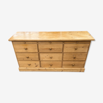 Vintage pine enfilade sideboard with tablet