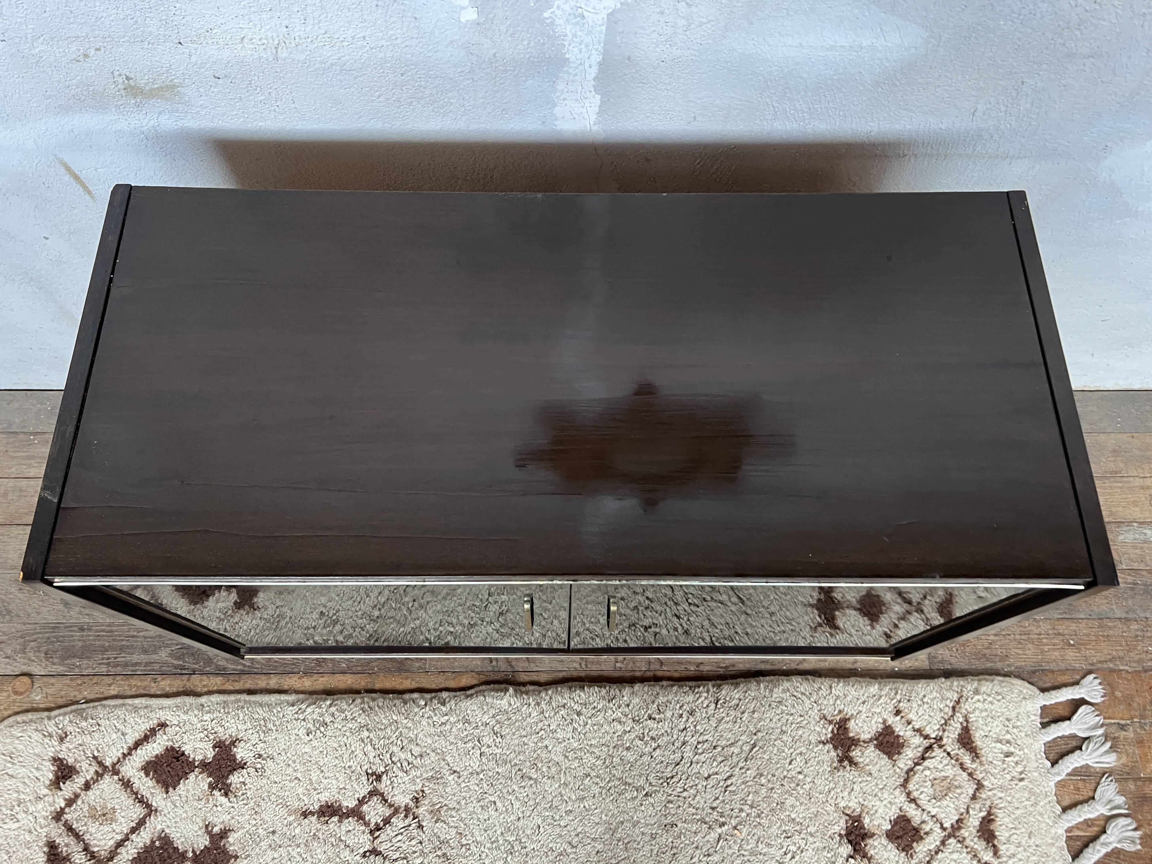 vintage varnished wood sideboard