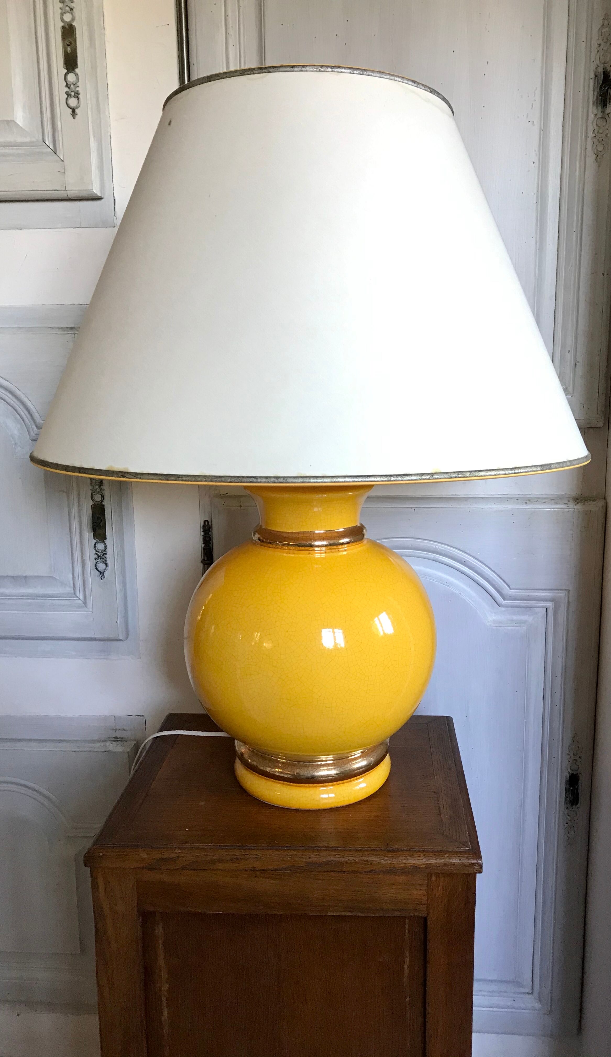 Vintage cracked ceramic lamp foot