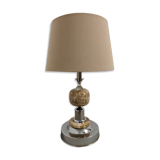 Living room lamp in onyx and chrome metal of the 70s
