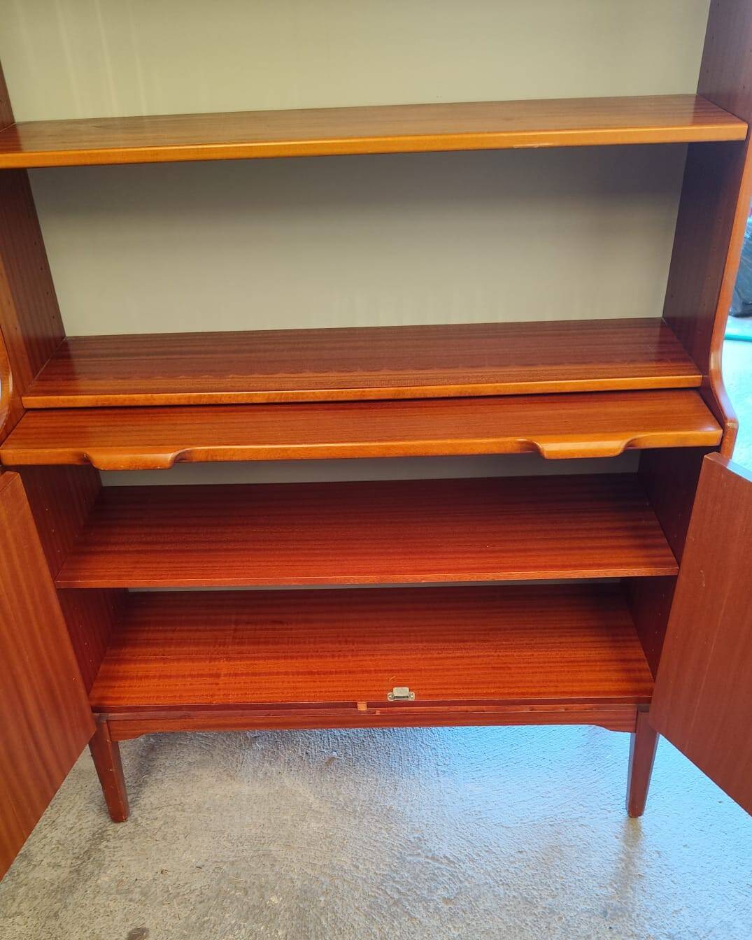 Vintage mahogany library by Hugo Troeds, Sweden, 1960s.