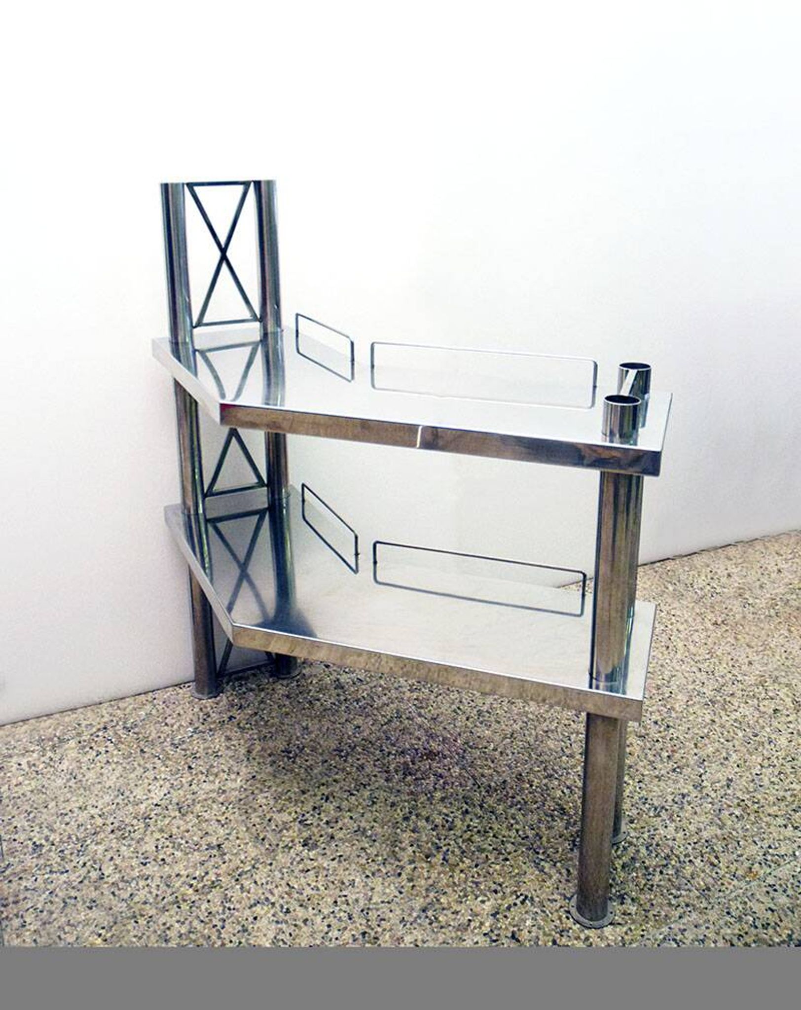 Steel console made in Italy, 1970s