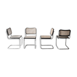 Set of 4 black cesca B32 chairs by Marcel Breuer