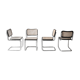 Set of 4 black cesca B32 chairs by Marcel Breuer