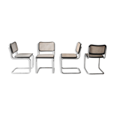 Set of 4 black cesca B32 chairs by Marcel Breuer
