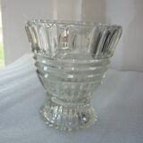 Vase en verre moulé art-déco ancien