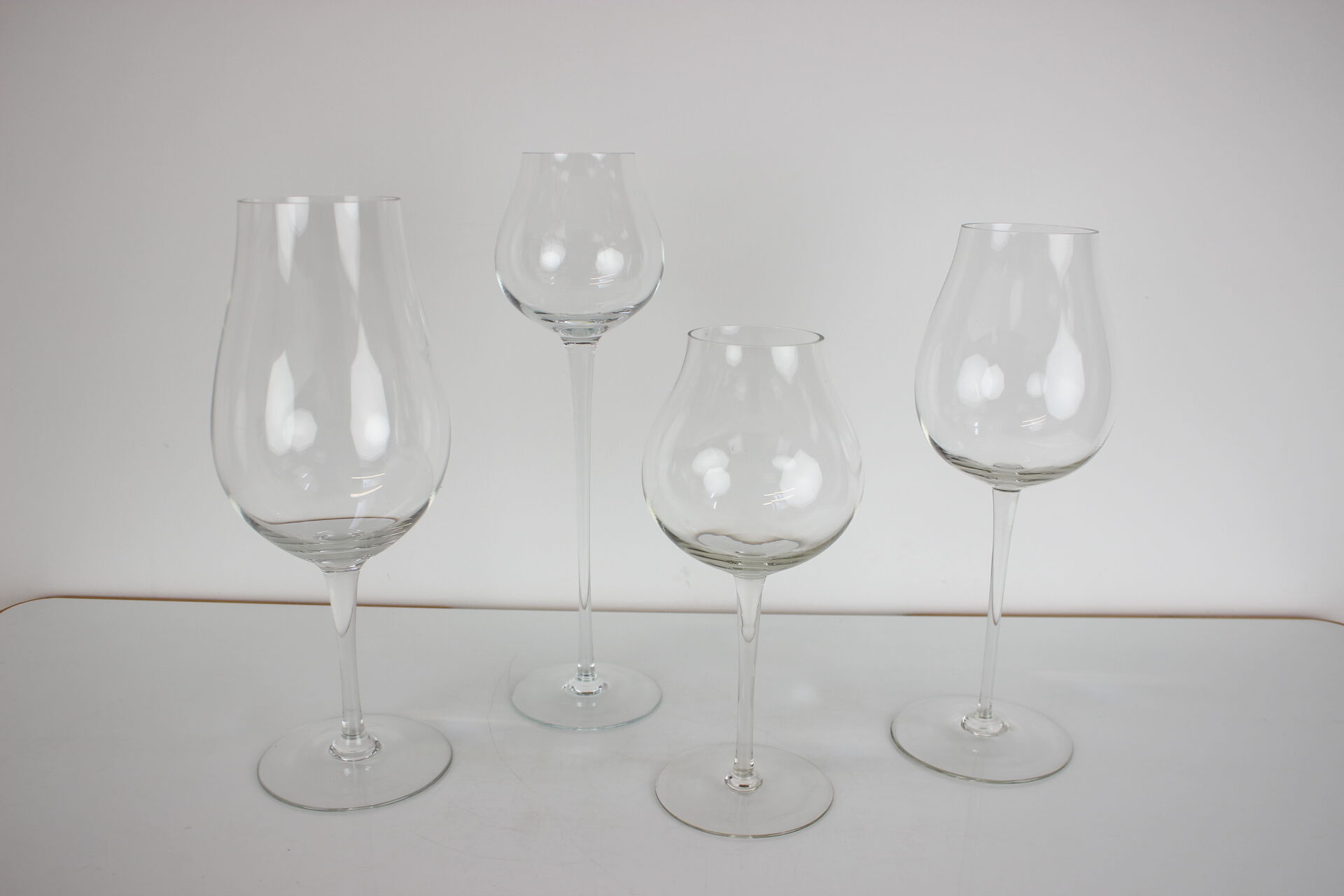 Set of Large Glass Goblets 1960s, Czechoslovakia
