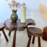 Ensemble table et tabourets brutaliste