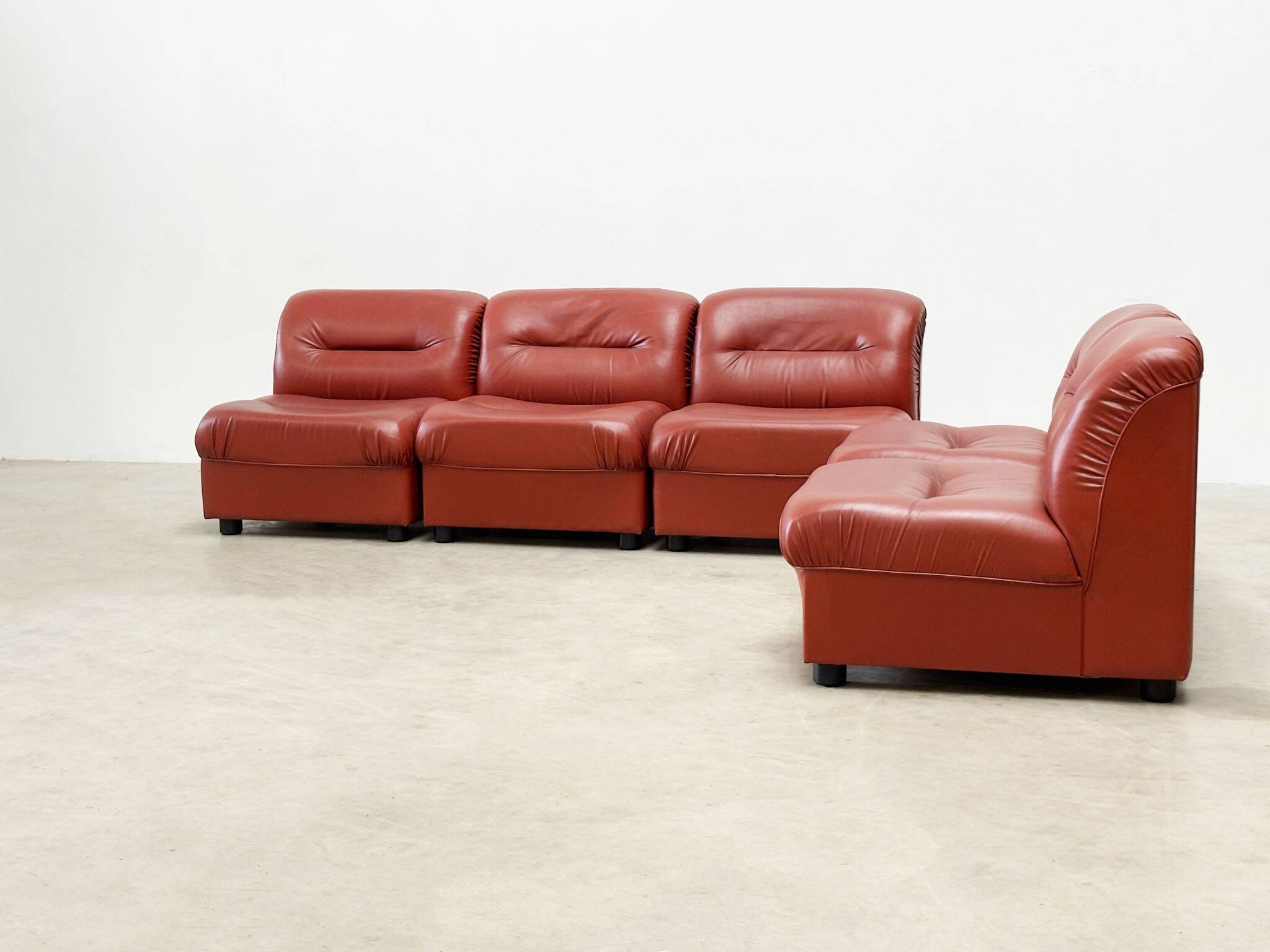 Faux leather modular Italian sofa