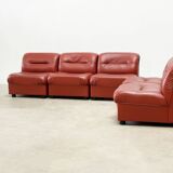 Faux leather modular Italian sofa