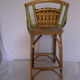 Braided wicker bar stool