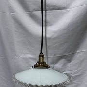 Vintage white opaline suspension lampshade