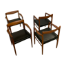 4x Danish Teak Arm Chairs by H.W. Klein for Bramin