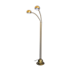 Lampadaire vintage Fischer à 2 têtes, laiton mat orientable