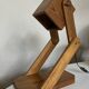 Lampe cocotte articulée en bois de pin 1970