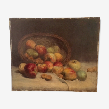 Peinture à l'huile fruits 19 eme siècle