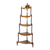 Late 19th Century Inlaid Corner Shelf, 1890s