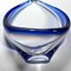 Blown glass bowl coupe Sommerso blue - Murano style 1960