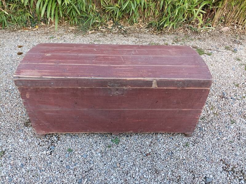 Solid wood trunk box patinated storage box