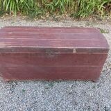 Solid wood trunk box patinated storage box