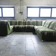 Large 7 piece modular / sectional sofa in striped upholstery, Germany, 70s
