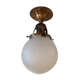 Ceiling light ball opaque glass and brass art deco style