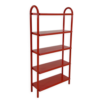 Red tubular leg shelf, 1980