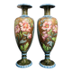 Pair of Art Nouveau vases in glazed ceramic signed Catelin
