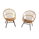 Pair of rattan armchairs by Rohe Noordwolde, 1960s, Netherlands