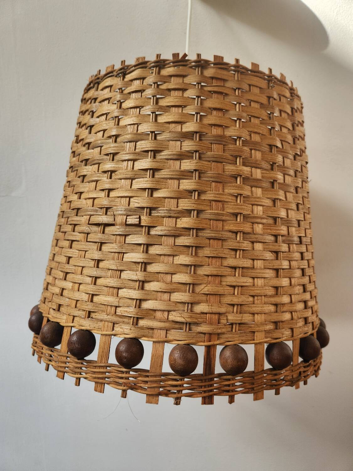 Vintage 60's wicker pendant light