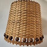 Vintage 60's wicker pendant light
