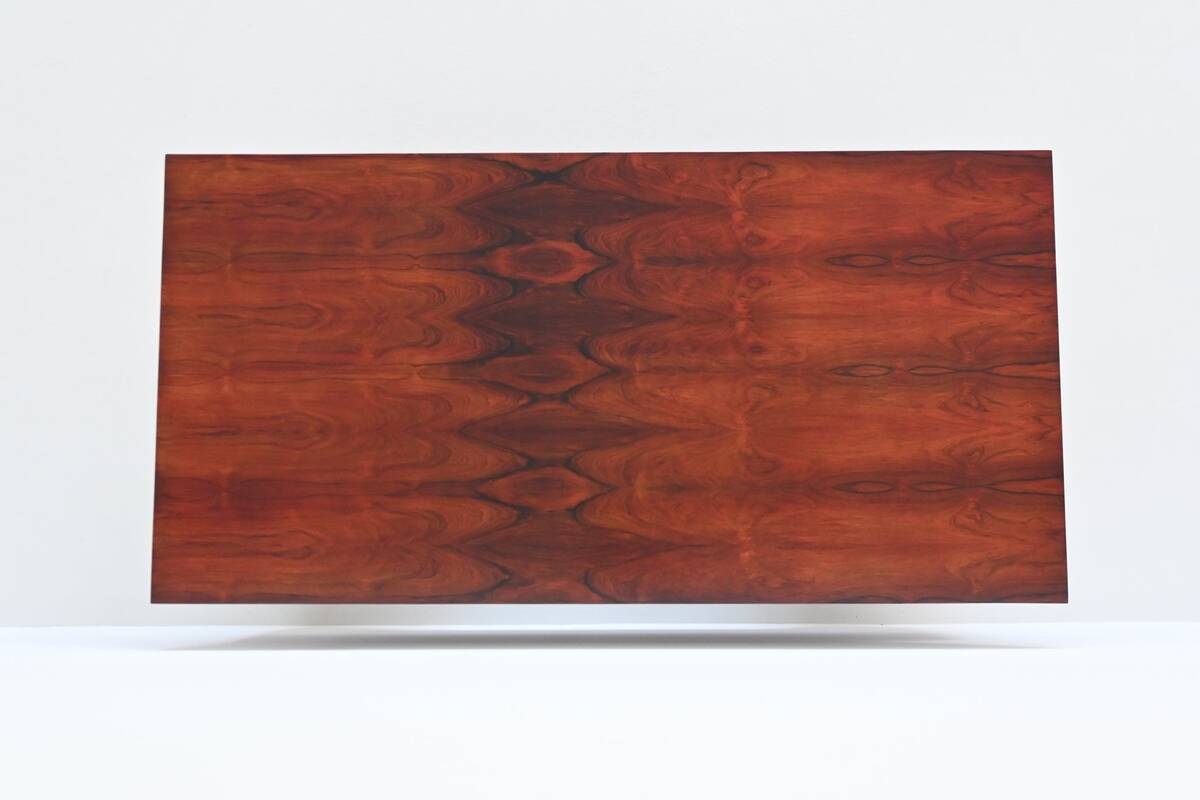 Danish floating writing desk in rosewood and chrome Denmark 1960
