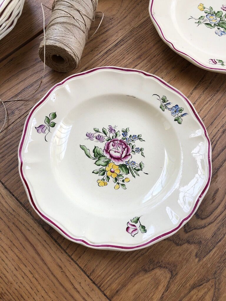 10 flower plates Sarreguemines Lyon