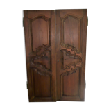 Paire de portes d'armoire ancienne XIXème ou antérieure