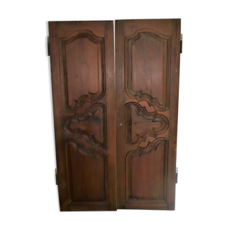 Paire de portes d'armoire ancienne XIXème ou antérieure