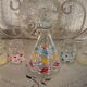 Carafe and 4 glasses with design and vintage patterns 1950/60