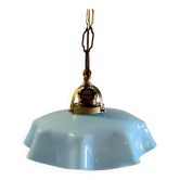 Vintage suspension in blue opaline and gilded brass - mid 20th century.