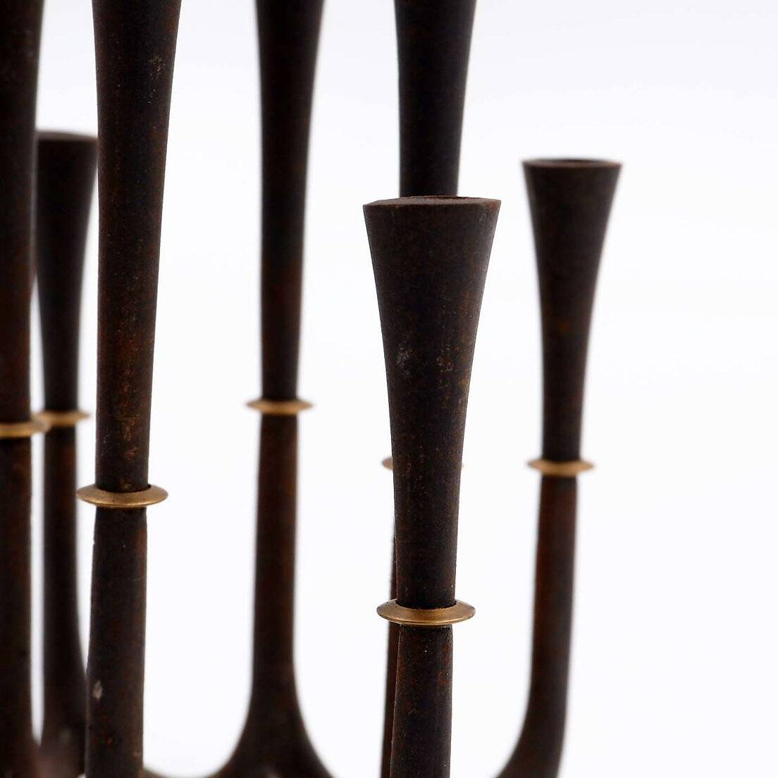 Cast iron and brass candle holder by Jens Quistgaard for Dansk designs, 1960