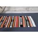 Vintage Turkish Oushak handmade wool cotton orange kilim runner rug 60x295